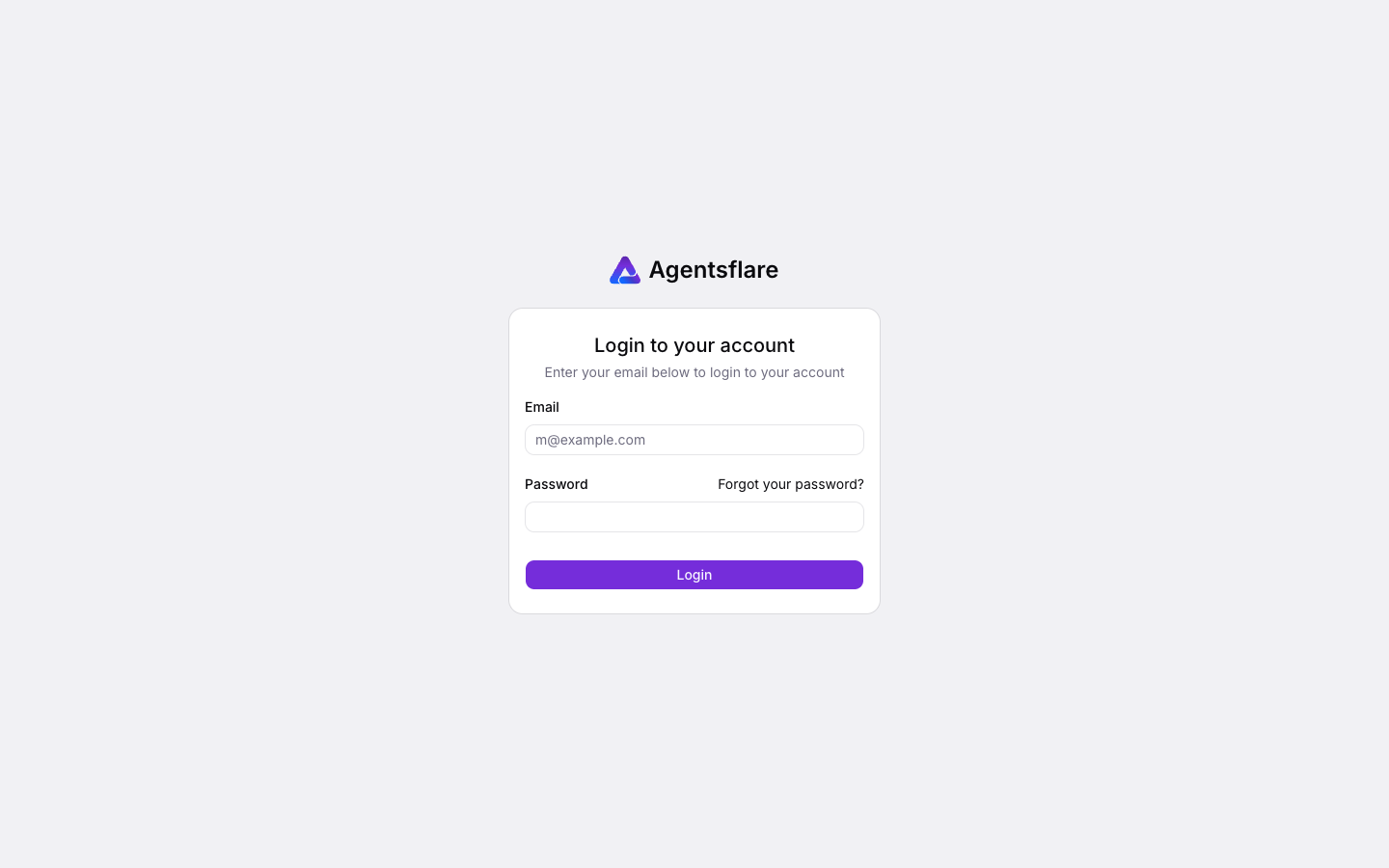 Login page